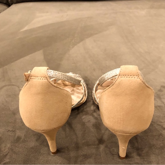 Schutz Tan Suede and Silver Heels-Size 7 - Picture 4 of 5